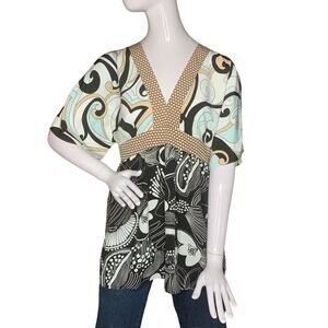 Daisy Fuentes Top Large Petite Short Sleeve